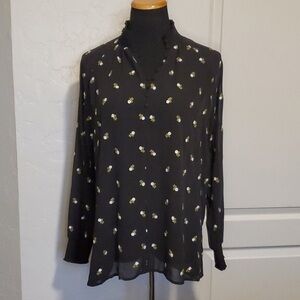 Chic Black Floral Blouse